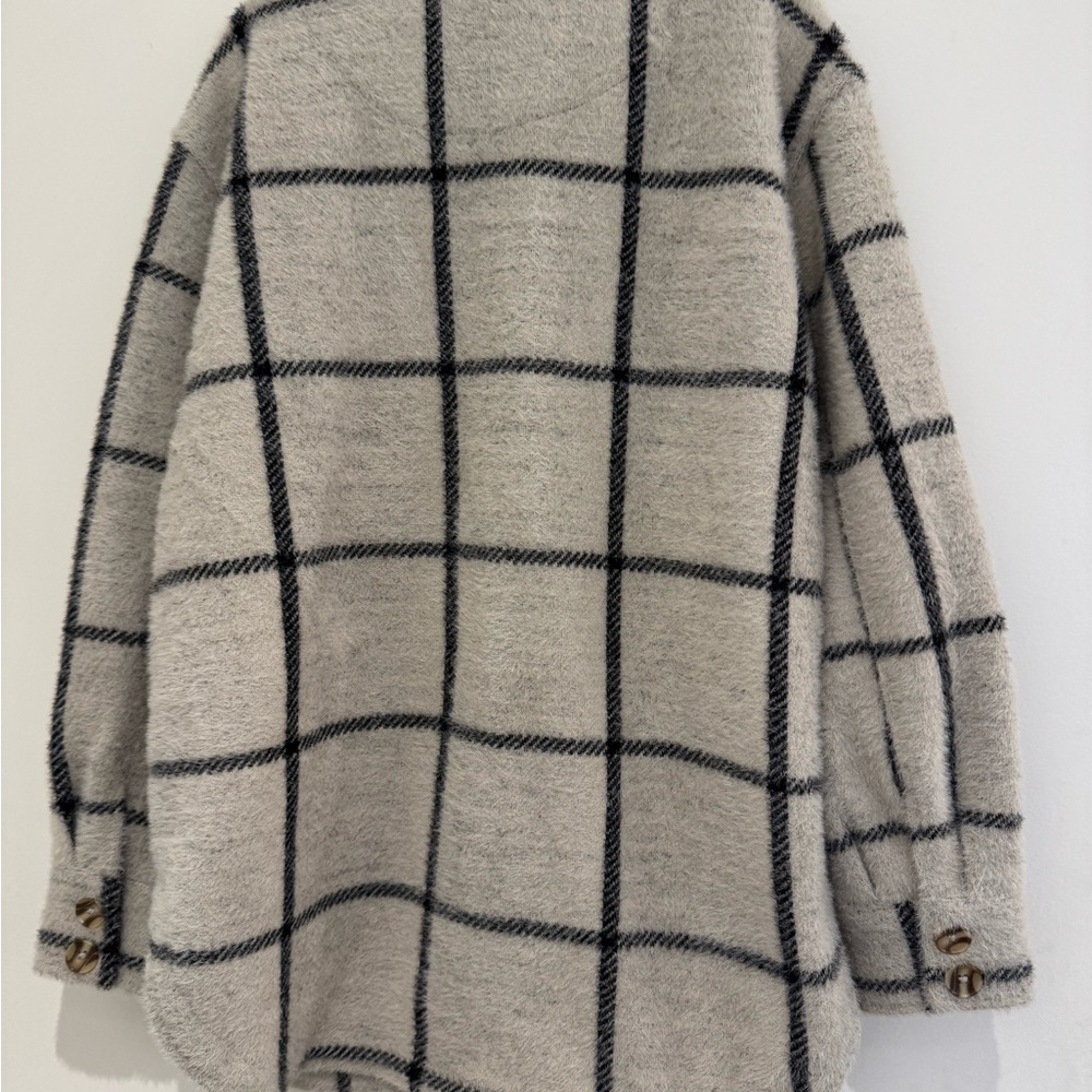 NWOT SUPPLY GREY PLAID TUCKER
JACKET IN CRYSTAL Plaid Button-Up Cardigan Sz xs. - Picture 6 of 6